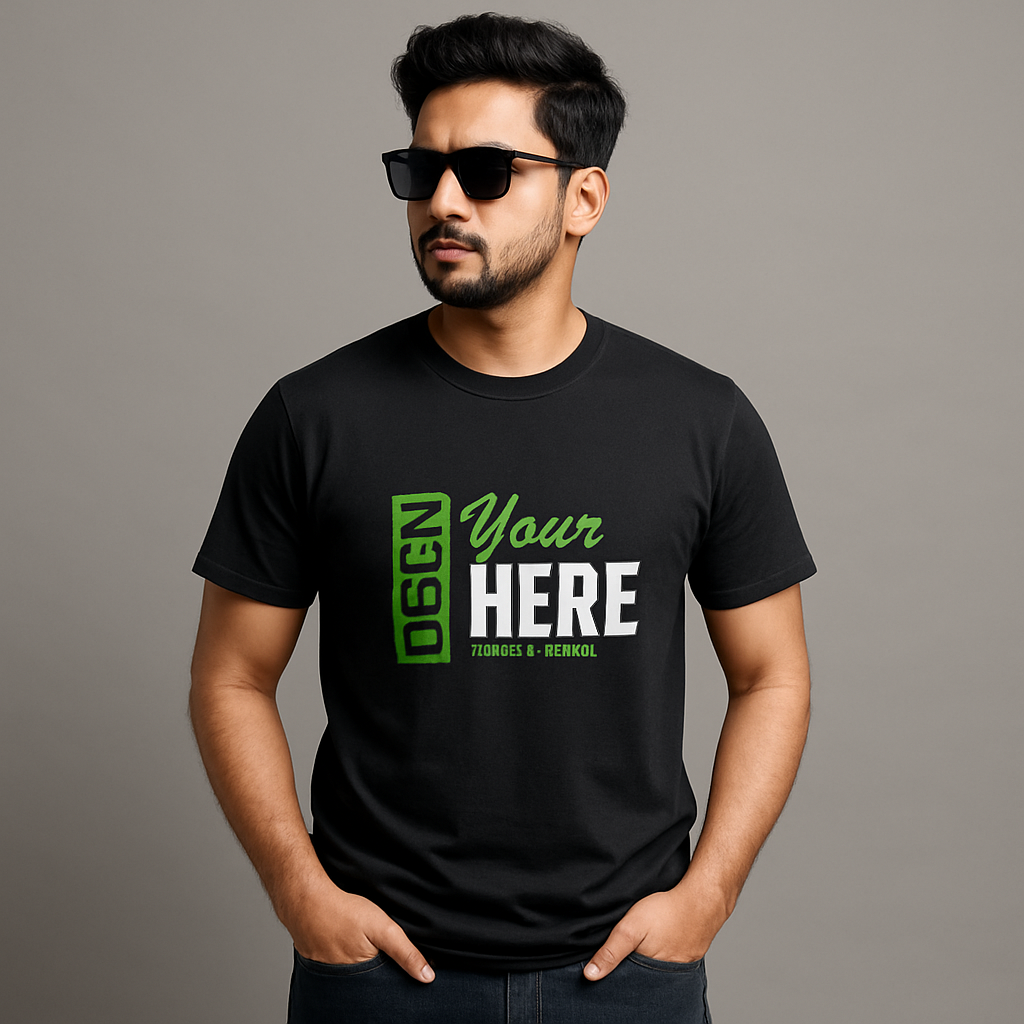 Personalized Black T-Shirt with Custom Design