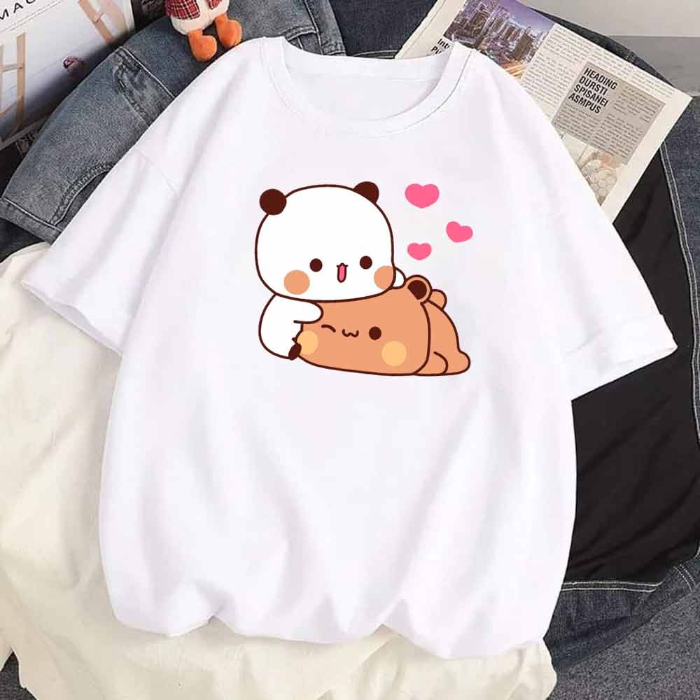 Love Panda Drop Shoulder T Shirt for Women